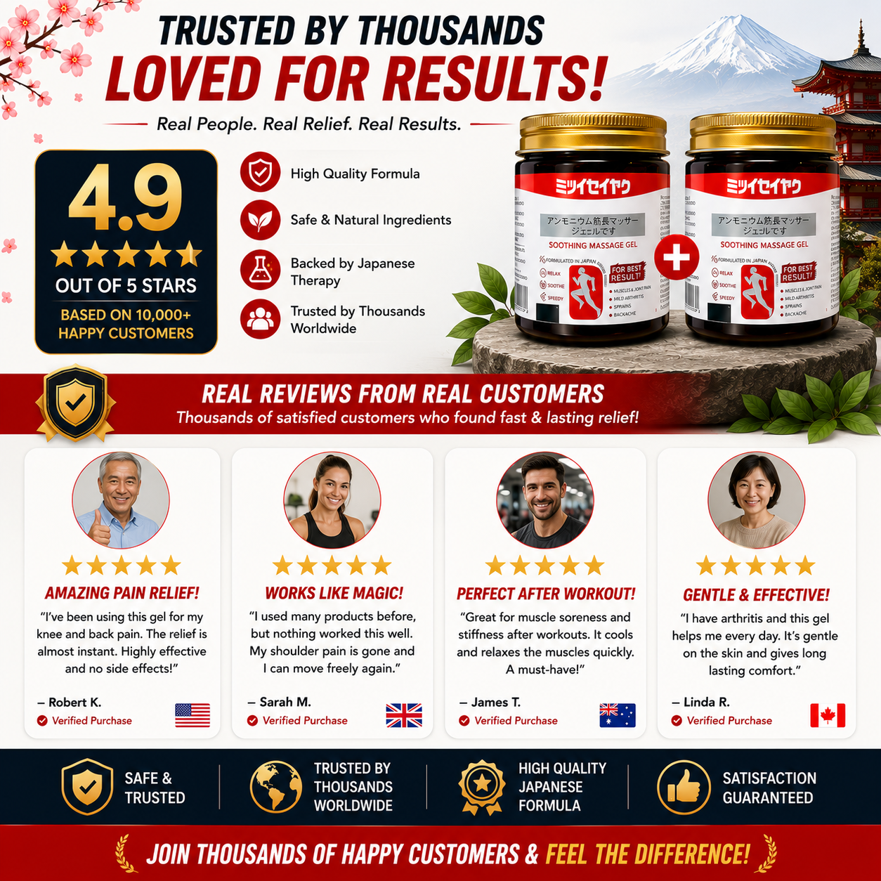 Japanese Instant Pain Relief Soothing Massage Gel ( BUY 1 GET 1 FREE )